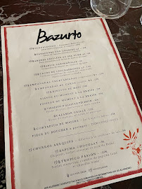 Restaurant Bazurto - Restaurant festif par Juan Arbelaez à Paris (le menu)