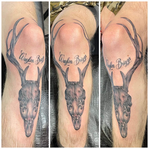 Explore insanity tattoo ideas, creative tattoo ideas in Hartselle, available at Ethereal Alchemy Tattoo Collective