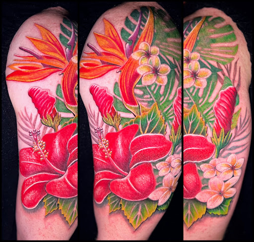 Explore women's side tattoo ideas, creative tattoo ideas in Honolulu, available at Aloha Tattoo Waikiki Hilton Hawaiian Village Rainbow Bazaar