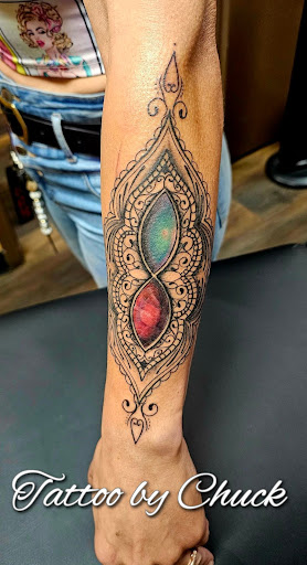 Explore dog bone tattoo ideas, creative tattoo ideas in San Tan Valley, available at Frontier Tattoo Company