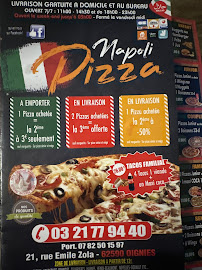 Napoli Pizza à Oignies menu