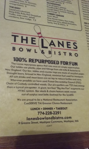 Restaurant «The Lanes Bowl & Bistro», reviews and photos, 9 Greene Street, Mashpee, MA 02649, USA