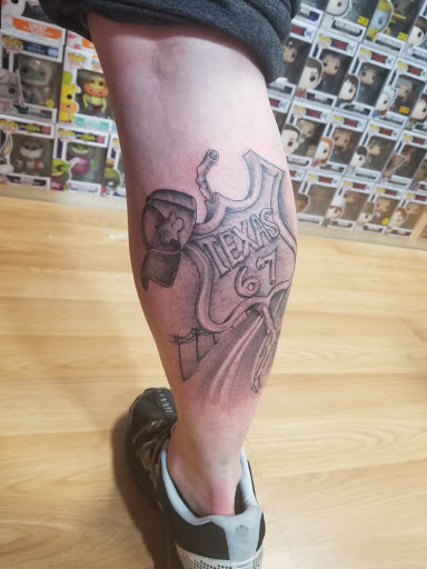 Explore barney tattoo ideas, creative tattoo ideas in Saint Marys, available at Empire Tattoo