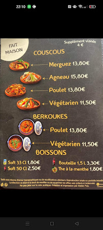 Menu du La cuisine de Yemma à Reims