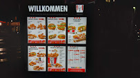 Restaurant de hamburgers Kentucky Fried Chicken à Berlin (le menu)