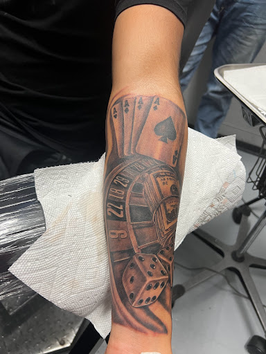 Explore name tattoo placement ideas, creative tattoo ideas in Mcallen, available at House of Tattoos