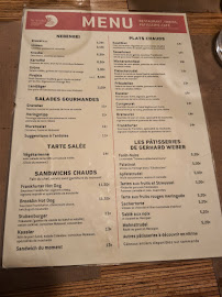 Restaurant allemand Le Stube à Paris (le menu)
