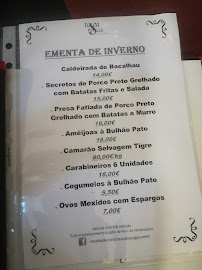 Restaurant TascaTosca & Wine Restaurant à Evora (le menu)