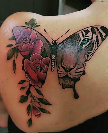 Explore arm tattoo cover up ideas, creative tattoo ideas in Redding, available at Dominant Ink