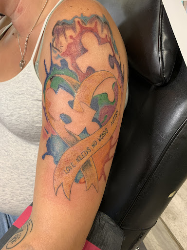 Explore record tattoo ideas, creative tattoo ideas in Waverly, available at Jailhouse INK