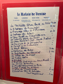 Le Relais de Venise - son entrecôte à Paris menu