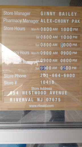 Pharmacy «Rite Aid», reviews and photos, 654 Westwood Ave, Rivervale, NJ 07675, USA