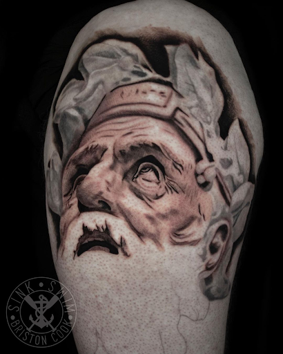 Explore tattoo background ideas, creative tattoo ideas in Marietta, available at Sink or Swim Studio and Gallery