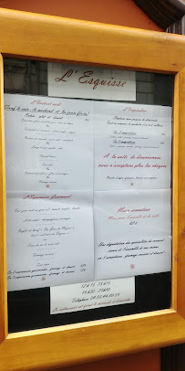Restaurant L'Esquisse à Annecy (la carte)