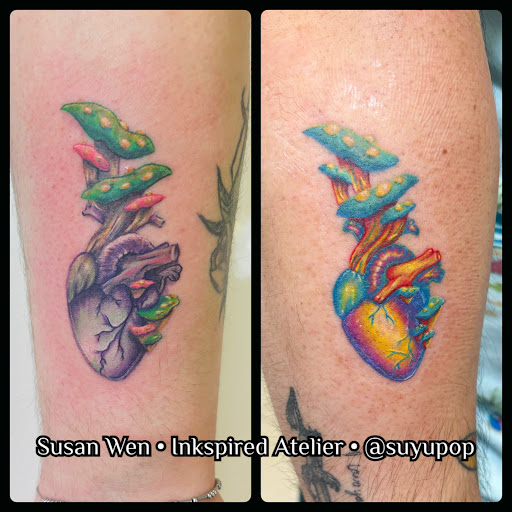 Explore side thigh tattoo ideas, creative tattoo ideas in Sioux City, available at Inkspired Atelier