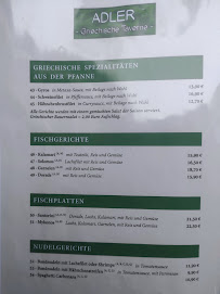 Restaurant grec Gasthof Adler Die Taverne griechische Spezialitäten à Pfedelbach (la carte)