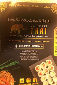 Le Petit Thaï à Lille menu