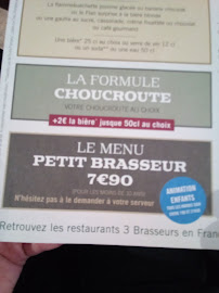 3 Brasseurs Neuville-en-Ferrain à Neuville-en-Ferrain menu