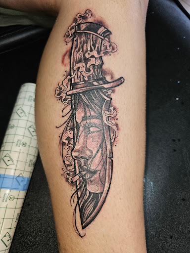 Explore patchwork tattoo ideas, creative tattoo ideas in Onalaska, available at Rock Bottom Tattoo Studio