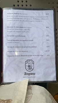 Carte du Angione Restaurant à Sant'Angelo