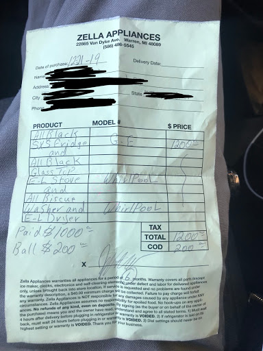Used Appliance Store «Zella Appliances», reviews and photos, 22865 Van Dyke, Warren, MI 48089, USA
