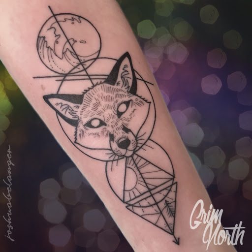 Explore black cover up tattoo ideas, creative tattoo ideas in Portsmouth, available at Grim North Tattoo and Piercing