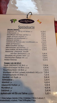 Menu du Besenwirtschaft Äpflbutza à Weil im Schönbuch