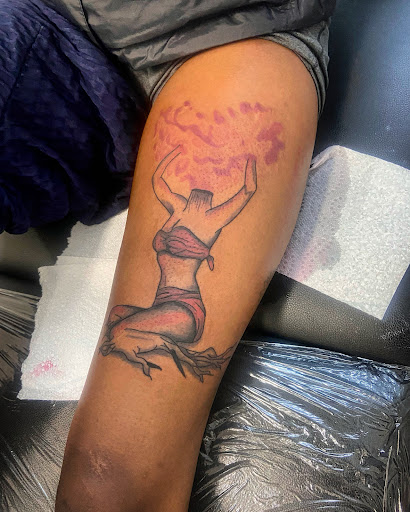 Explore cadillac tattoo ideas, creative tattoo ideas in Charlotte, available at BNI-Tattoos