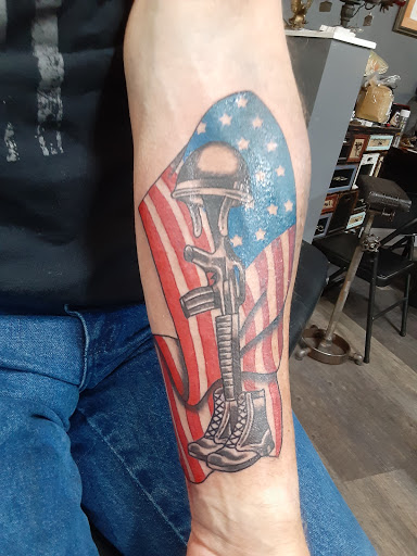 Explore good omens tattoo ideas, creative tattoo ideas in Waynesboro, available at Tattooed In the Wild Studio