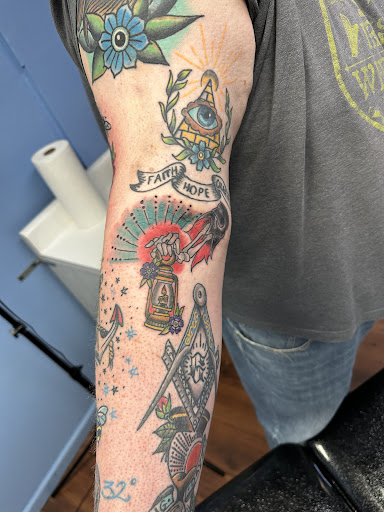 Explore tattoo on thigh ideas, creative tattoo ideas in Girard, available at Firefly Tattoo