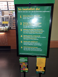 Menu du Subway à Augsburg