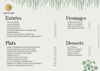 Restaurant Café du Soleil à Lyon menu