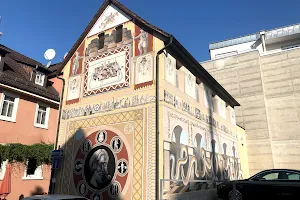 Fassade mit Motiven der Stadtgeschichte (Aalen Historical Wall) image