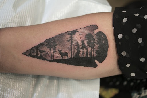 Explore girlfriend name tattoo ideas on chest, creative tattoo ideas in Denison, available at Calypso Tattoo