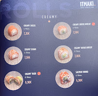 Restaurant de sushis ITMAKI Tours à Tours (le menu)
