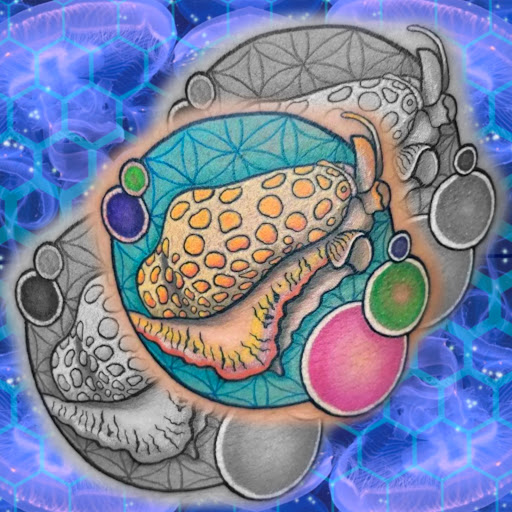 Explore dog tattoos ideas, creative tattoo ideas in Islamorada, available at Jellyfish Daydreams LLC