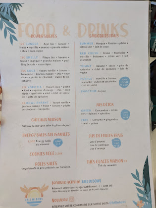 menu du restaurants Bibam Snack à Saint-Jean-de-Luz