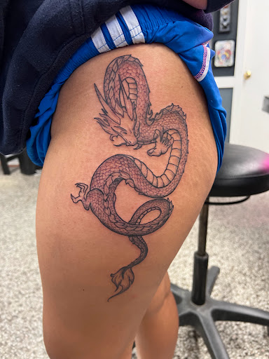 Explore crime scene tattoo ideas, creative tattoo ideas in Sanford, available at Luv Ink