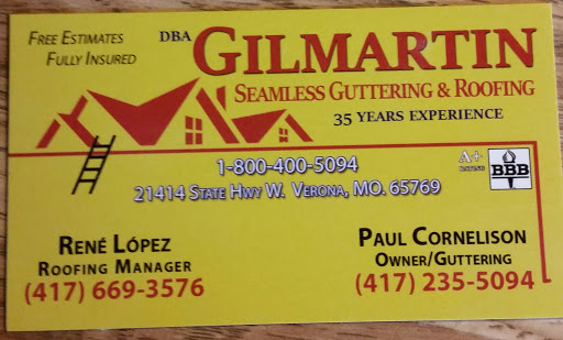 Gilmartin Seamless Guttering in Verona, Missouri