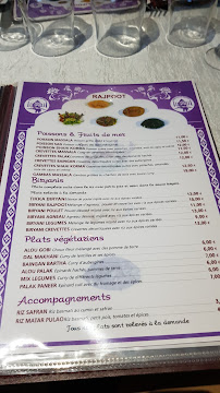 Rajpoot Restaurant indien et pakistanais à Alfortville menu