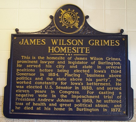 James Wilson Grimes Homesite Historical Marker