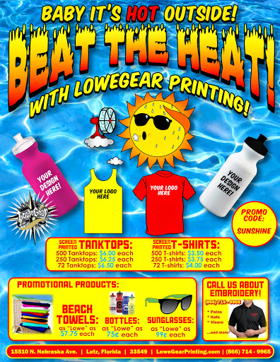 Custom T-shirt Store «LoweGear Printing», reviews and photos, 15510 N Nebraska Ave, Lutz, FL 33549, USA