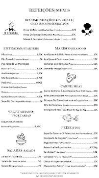 O Granhão em Carvalhal Gdl menu n° 1