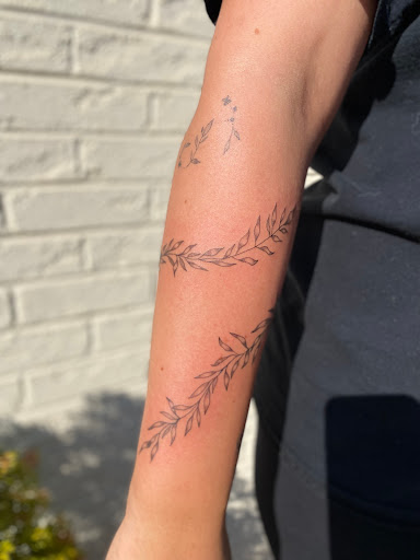 Explore mountain sleeve tattoo ideas, creative tattoo ideas in Charlotte, available at Electric Ink Tattoo