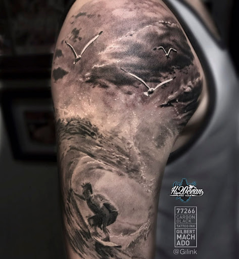 Explore line art tattoo ideas, creative tattoo ideas in Deerfield Beach, available at Black Rose Tattoo Studio