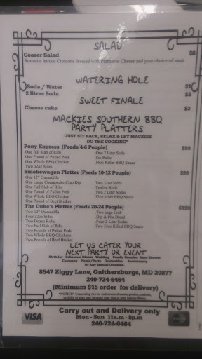 Barbecue Restaurant «Mackies Southern Barbecue Gaithersburg», reviews and photos, 8547 Ziggy Ln, Gaithersburg, MD 20877, USA