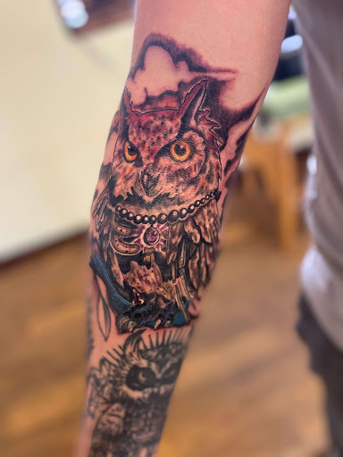 Explore tribal wolf tattoo ideas, creative tattoo ideas in El Paso, available at Dead Hamster Tattoo