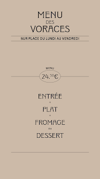 Restaurant français Bistrot des Voraces à Lyon - menu / carte