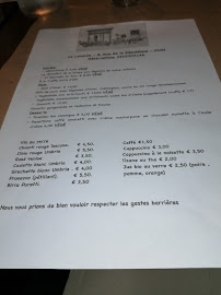 Restaurant italien La Locanda à Cluny (le menu)
