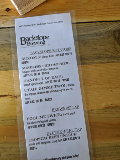 Brewery «Backslope Brewing», reviews and photos